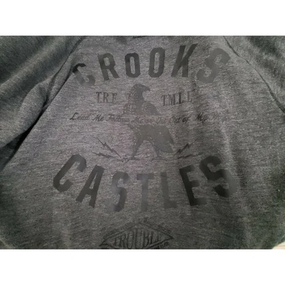 Crooks & Castles T.R.E. TMLL Trouble Varsity Baseball Jacket Grey Sz Mens Medium - Picture 8 of 8